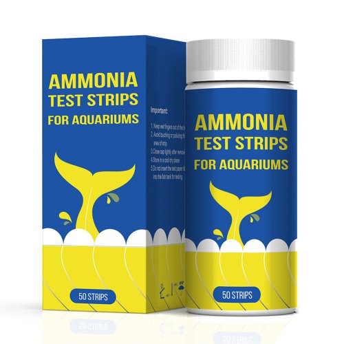 Imagen de Kit de tiras reactivas de calidad del agua rápida, nitrógeno y amoniaco, 50 unidades, para acuario de agua dulce y salada, profesional
