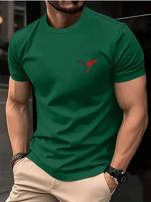 Image de T-Shirt Homme Imprimé Taureau - Coton 100% Grande Taille