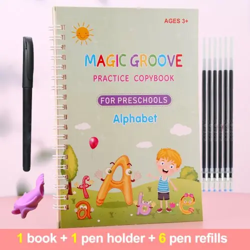 Image de Cahier Alphabet Arabe, Anglais & Français 3D Réutilisable