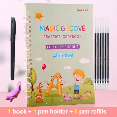 Image de Cahier Alphabet Arabe, Anglais & Français 3D Réutilisable