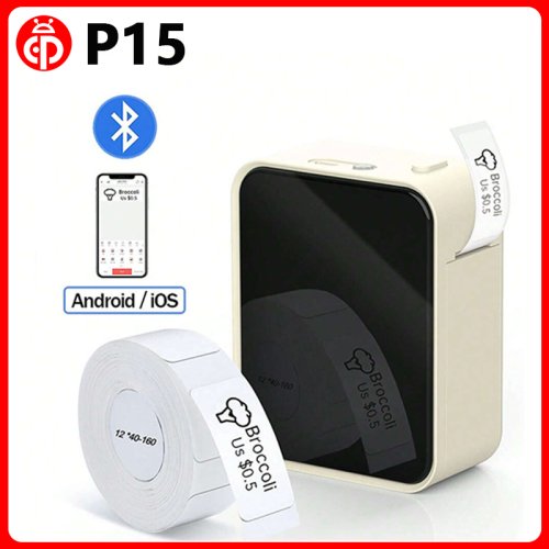 Immagine di Stampante Termica Portatile Marklife P15 Mini con Bluetooth Wireless per Etichette – Ideale per Ufficio e Casa con Connessione USB