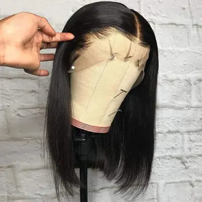 Image de Perruque Bob Dentelle Suisse - Cheveux Brésiliens Remy Raides