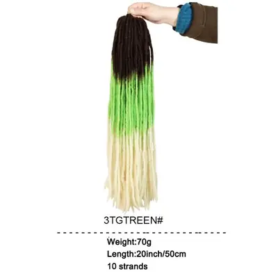 Image de Dreadlocks Synthétiques 20 Pouces - Tresses Crochet Douces