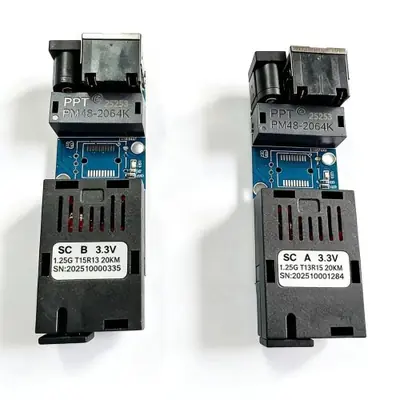 Image de Convertisseur Fibre Optique Gigabit 10/100/1000 Mbps SC vers RJ45 - 20 km
