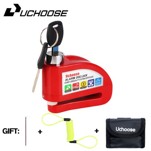 Immagine di Spedizione gratuita impermeabile blocco allarme moto blocco bici sicurezza antifurto blocco freno a disco moto + borsa + corda promemoria