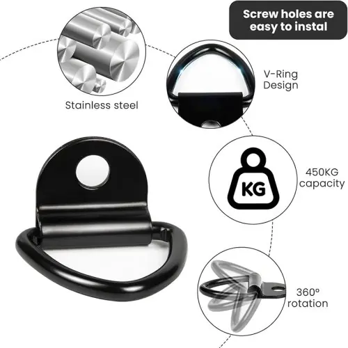 Image de Ancrages d'Arrimage à Anneau en V - Fixation Robuste pour Remorques, Camions et Pickups