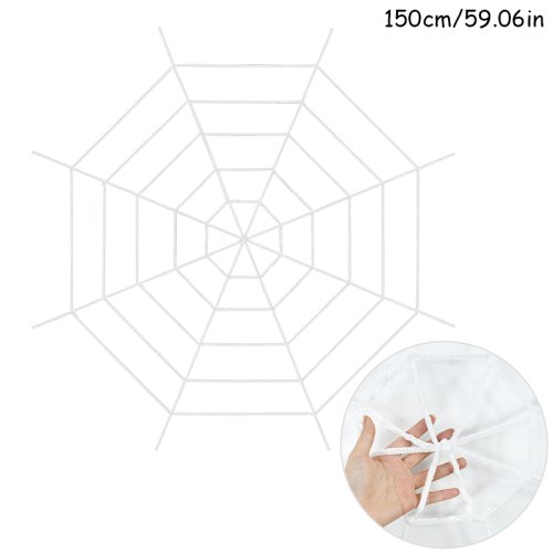 Immagine di Ragnatela Elastica Gigante Nero e Bianco 150-250 cm – Decorazione Spaventosa per Halloween per Casa, Giardino, Bar e Case Stregate