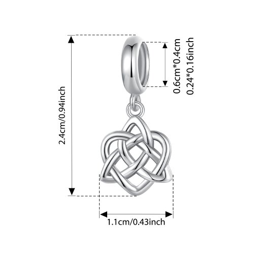 Immagine di WOSTU 925 Sterling Silver Hollow Nodo Celtico Pendenti e Ciondoli Ciondolo Serpente Ossidato Perline...