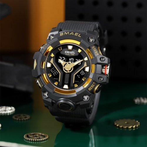 Bild von Neue smael sport uhr für mann dual zeituhr für männer schock feste led lichtuhr militär 8075 qualität herren sport uhren