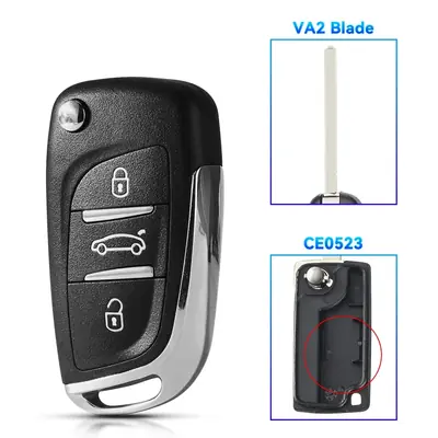 Image de Clé de voiture compatible Citroën & Peugeot - Modèle modifié