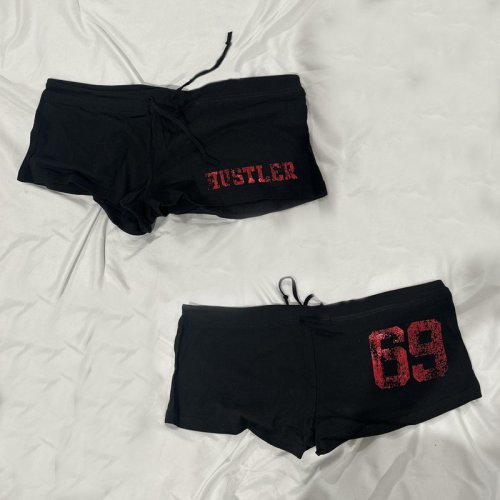 Imagen de Pantalones Cortos Informales Estilo Y2K Harajuku con Letras Estampadas, Inspiración Punk, Hip Hop, Vintage, Grunge y Gótico – Ropa de Calle Sexy y Emo para Mujer