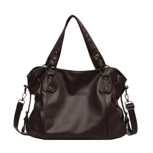 Image de Sac à main femme grand format en similicuir souple – fourre-tout A4 avec bandoulière