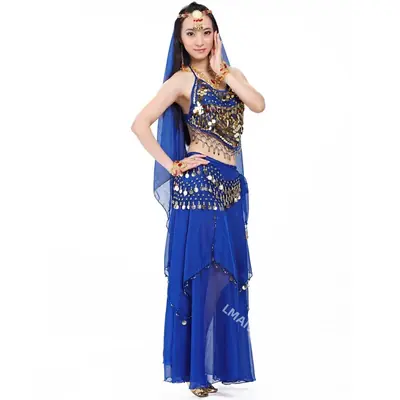 Image de Costume de Danse du Ventre 4 Pièces - Élégance Indienne