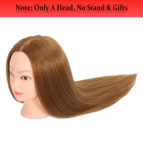 Image de Tête de Mannequin Cheveux Réels 22-24 Pouces