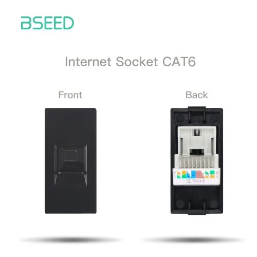 CAT6 stopcontact zwart