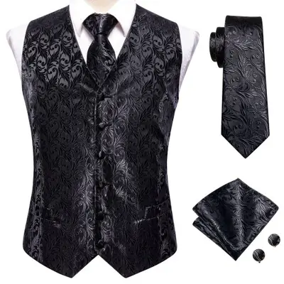 Image de Gilet de Mariage Violet Soie pour Homme - Ensemble Élégant