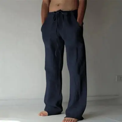 Image de Pantalon Homme Coton Lin Été Décontracté