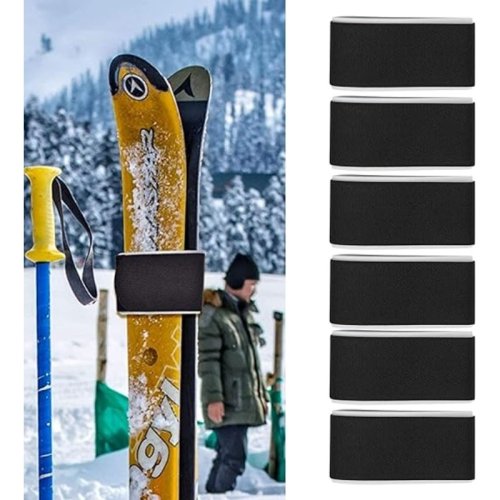 Immagine di Fascia di Fissaggio per Sci e Snowboard con Freno Integrato – Cinghie Regolabili per Skijoring e Trasporto Sicuro