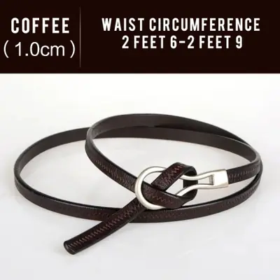 Image de Ceinture Fine en Cuir Véritable pour Femme