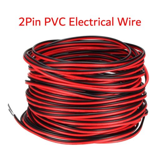 Zdjęcie Przedłużacz przewodu zasilającego DC 12V, 2-pinowy, 5m i 100m, czerwony i czarny kabel połączeniowy, 18/20/22 AWG, PVC, miedziany, do taśmy LED