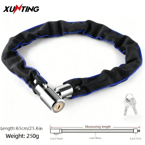 Image of Xunting Lightweight & High-Security Bike Chain Lock for Road and Mountain Bikes – Durable Anti-Theft Protection