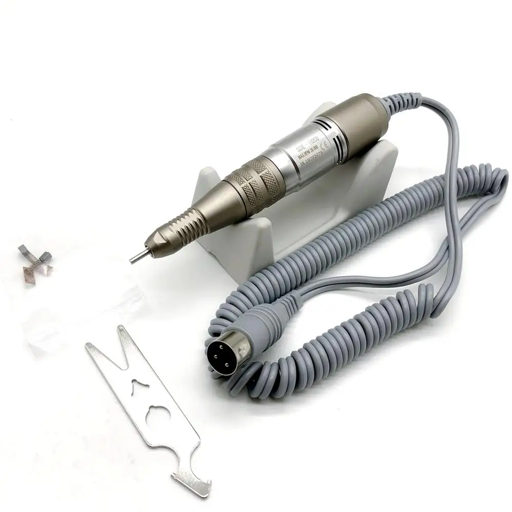 Immagine di Kit Professionale per Manicure Elettrica con Motore a 35.000 Giri/Minuto, Maniglia Strong 210 e Accessori per Decorazione Unghie