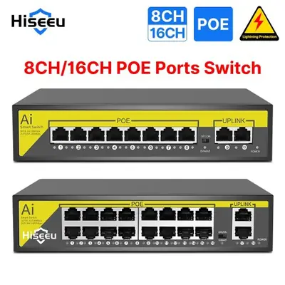 Image de Commutateur PoE 48V 8/16 Ports pour Caméras IP & WiFi
