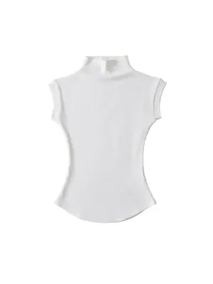 Image de T-Shirt Col Roulé Sans Manches Femme - Coupe Ajustée Été