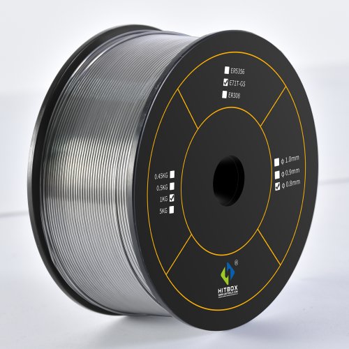 Image of Hitbox 0.8mm Flux Cored MIG Welding Wire, 1kg Self-Shielded Gasless Wire for Carbon Steel Welding – No Gas Required, Ideal for MIG Welders