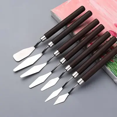 Ensemble de 7 Spatules Artistiques - Couteaux à Palette pour Peinture
