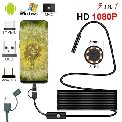 Image de Endoscope HD 1080p - Caméra Flexible 8mm avec 8 LED