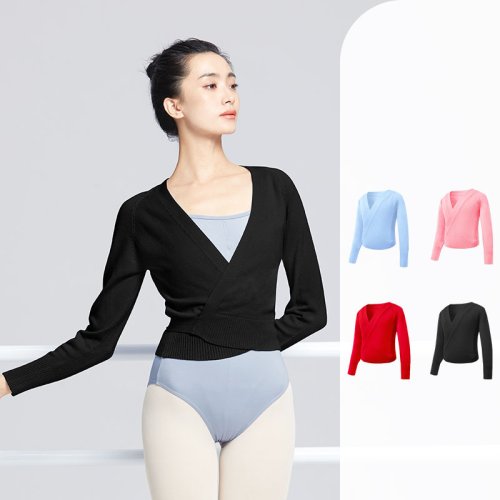 Immagine di Maglione da balletto Top da balletto Donna Danza Inverno Maglieria calda Ragazze Cappotto lavorato a maglia Pratica Top da ballo per balletto Donna