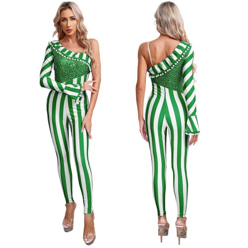 Image de Costume de Noël Pailleté - Justaucorps Canne de Bonbon
