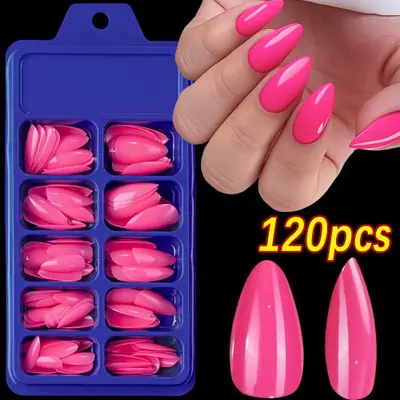 Image de Ongles Faux Carrés Rouges - 120 Pièces Brillants
