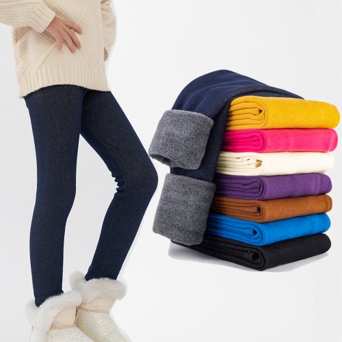 Imagen de Pantalones Cálidos de Invierno para Niñas y Niños con Forro Polar - Mallas Suaves y Elásticas para Edades 3 a 11 Años