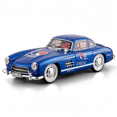 Image de Voiture Miniature 1:24 Benz 300SL Coca-Cola & Pepsi - Modèle Vintage avec Son et Lumière