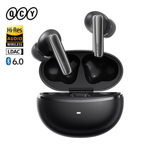 QCY Melobuds N70 Draadloze Oordopjes met Adaptieve ANC, Bluetooth 6.0, LDAC en Hi-Res Audio – 6 Microfoons, Draadloos Opladen, IPX5 Waterbestendig, tot 50 Uur Speeltijd