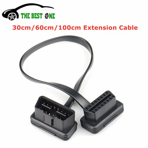 Immagine di Cavo OBD2 Prolunga 16 Pin Maschio-Femmina, Flessibile e Sottile come Noodle, Disponibile in 30, 60 e 100 cm per Scanner Auto e Diagnostica Veicoli