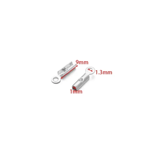 Afbeelding van 50 stuks roestvrij staal hoge kwaliteit crimp end kralen caps lederen koord clips voor doe-het-zelf sieraden maken ketting connectoren benodigdheden