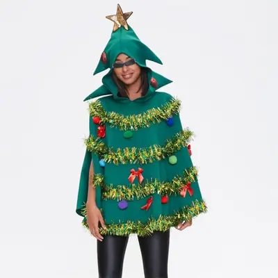 Image de Poncho Arbre de Noël - Costume Festif pour Adultes