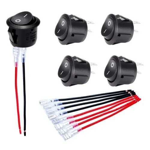 Image de Mini Interrupteur à Bascule 12V pour Voiture - 5 Pièces