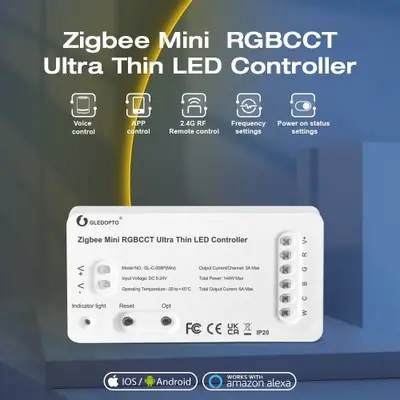 Image de Contrôleur LED Zigbee Ultra Mince RGB+CCT