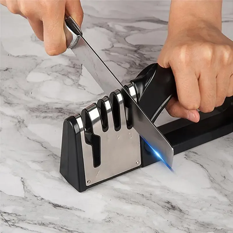 Afbeelding van Keuken 4-segment messenslijper Multifunctionele draagbare antislipbasis Messenslijper Huishoudelijke keukengadgets Accessoires
