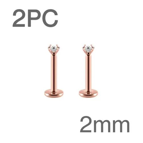 Image de Piercings Labret & Tragus 16G - Cristal CZ - Acier Inoxydable