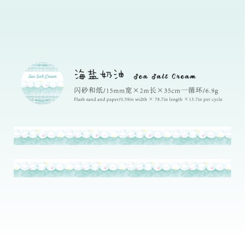 Zdjęcie Taśma washi 15mm * 2m Seria Ding Ding Cake Shop Kawaii Ins Śliczne Desery Błyszczący Piasek DIY Scrapbook Estetyczna Taśma Maskująca