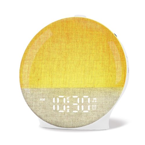 Afbeelding van Weckklok met Zonsopganglicht, Witte Ruismachine, Bluetooth-luidspreker en Kleurrijke Nachtlampje – Ideaal voor een Rustige Slaap en Natuurlijke Ontwaking
