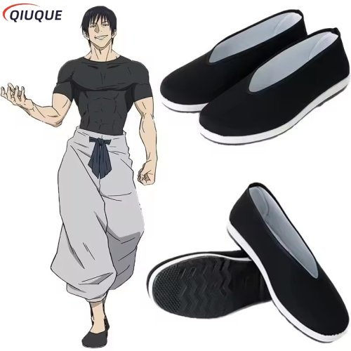 Immagine di Scarpe da Cosplay Jujutsu Kaisen Toji Fushiguro per Uomo e Donna - Stile Kung Fu, Perfette per Carnevale, Halloween e Gioco di Ruolo