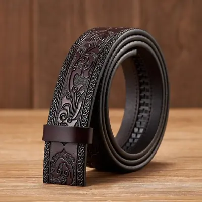 Image de Ceinture Homme Cuir Véritable 3.5cm Sans Boucle
