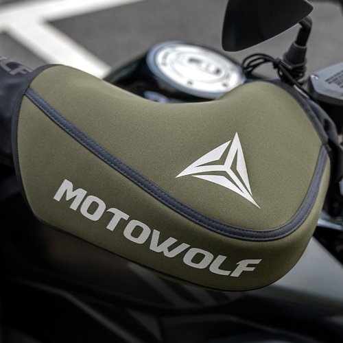 Image of Premium Winter Motorcycle Handlebar Muffs with Thermal Gloves – Waterproof, Windproof, and Insulated for Snowmobile, E-Bike, and Motorbike Riders
