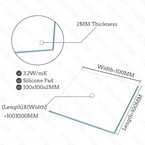 2PCS 100X2MM bianco